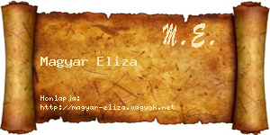 Magyar Eliza névjegykártya